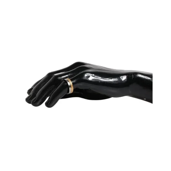 Dolce & Gabbana Gold Silver Tone Real Brass DG Logo Ring Mens Ring
